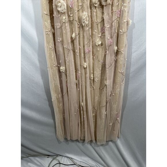 NEW $998 Mac Duggal [ 16 ] Floral Embellish One Shoulder A Line Gown Blush S1135 - Picture 12 of 16